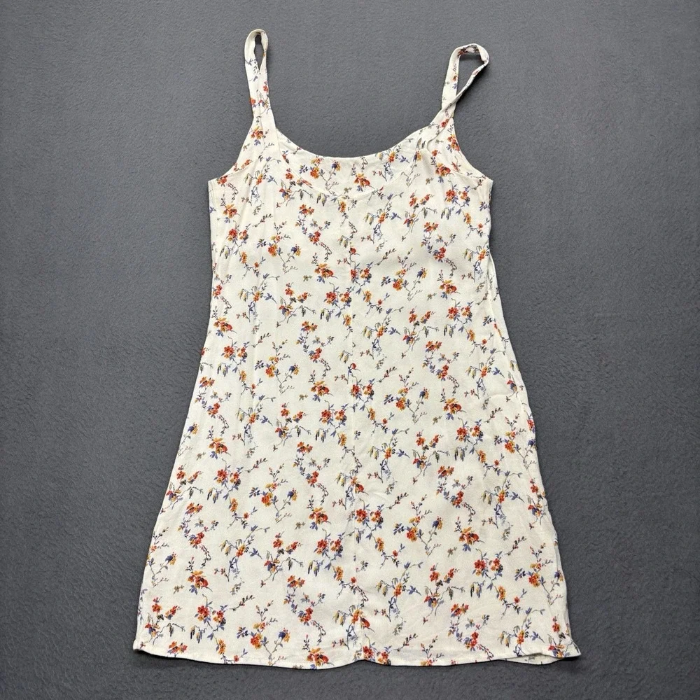 Reformation Pulglia Mini Dress Size 4 Off White Floral Feminine Dainty Romantic